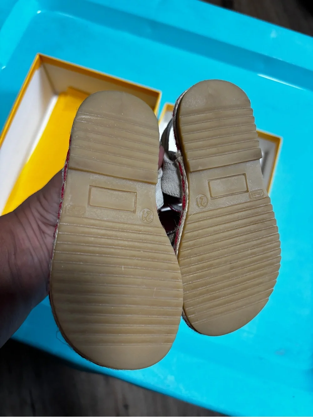 Authentic Fendi Kids Baby Girl FF Monogram Bow Sandals - Pristine with Box